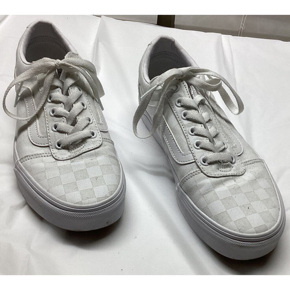 VANS Authentic White Checkerboard Lace Up women size‎ 9